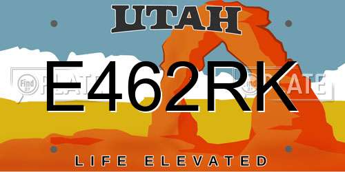 E462RK Utah License Plate