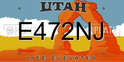 E472NJ Utah License Plate