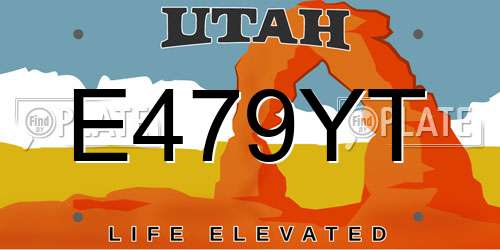 E479YT Utah License Plate
