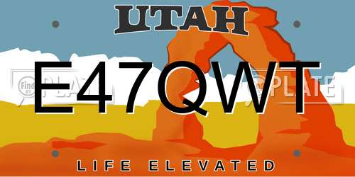 E47QWT Utah License Plate
