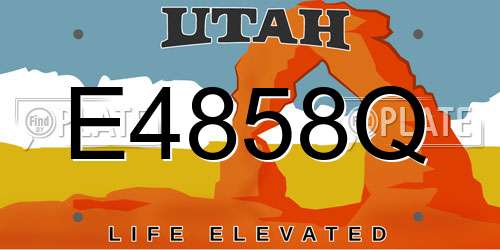E4858Q Utah License Plate