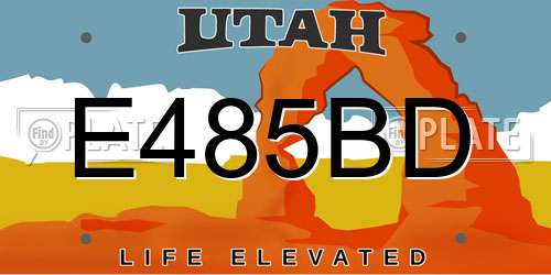 E485BD Utah License Plate