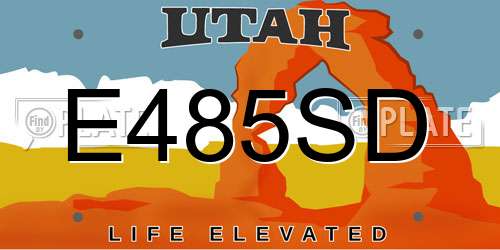 E485SD Utah License Plate