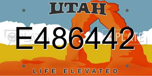 E486442 Utah License Plate