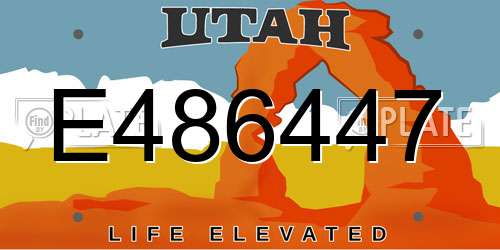 E486447 Utah License Plate