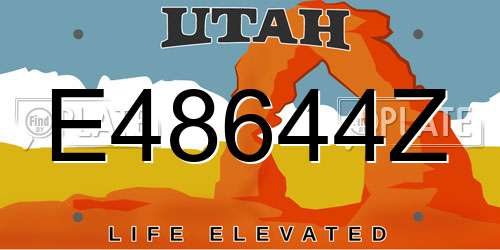 E48644Z Utah License Plate