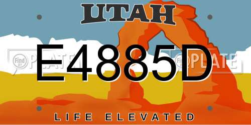E4885D Utah License Plate