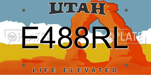 E488RL Utah License Plate