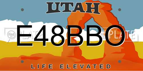 E48BBO Utah License Plate
