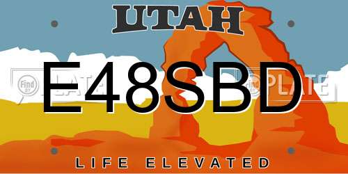 E48SBD Utah License Plate