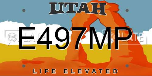E497MP Utah License Plate