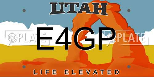 E4GP Utah License Plate