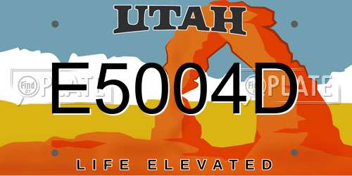 E5004D Utah License Plate