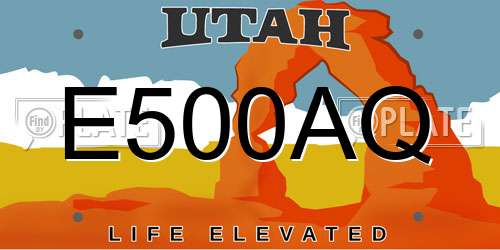 E500AQ Utah License Plate