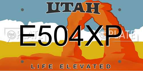 E504XP Utah License Plate