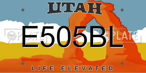 E505BL Utah License Plate