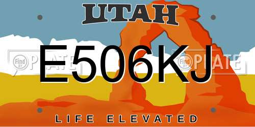 E506KJ Utah License Plate