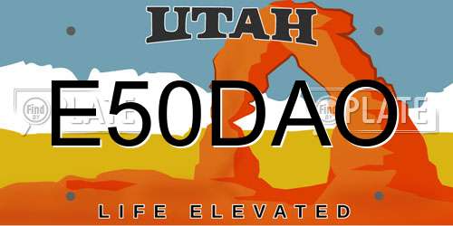 E50DAO Utah License Plate