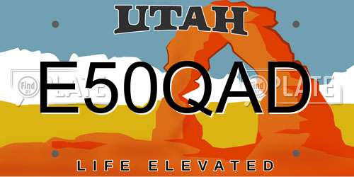 E50QAD Utah License Plate