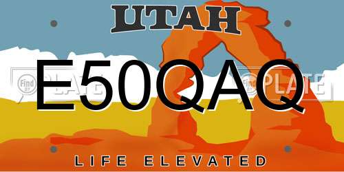 E50QAQ Utah License Plate