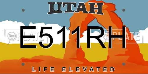 E511RH Utah License Plate