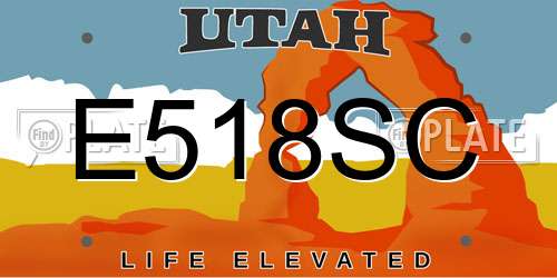 E518SC Utah License Plate
