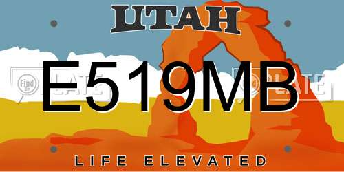 E519MB Utah License Plate