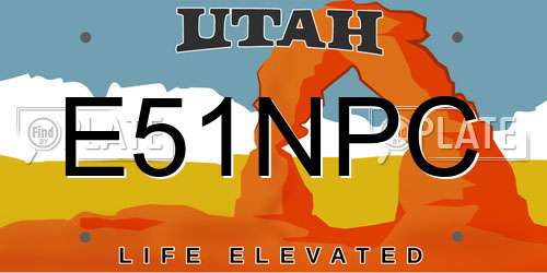 E51NPC Utah License Plate