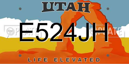 E524JH Utah License Plate
