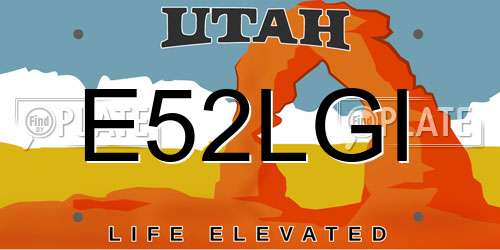 E52LGI Utah License Plate