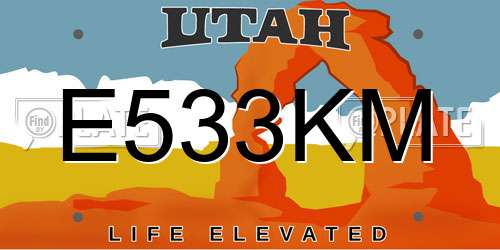 E533KM Utah License Plate
