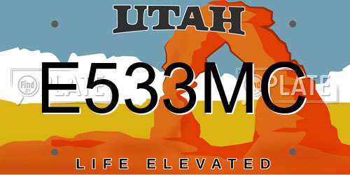 E533MC Utah License Plate