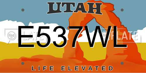 E537WL Utah License Plate