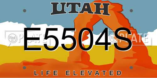 E5504S Utah License Plate