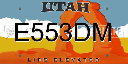 E553DM Utah License Plate