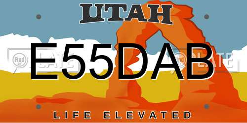 E55DAB Utah License Plate