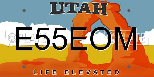 E55EOM Utah License Plate