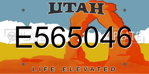 E565046 Utah License Plate