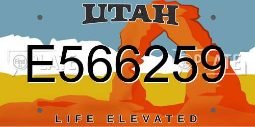 E566259 Utah License Plate