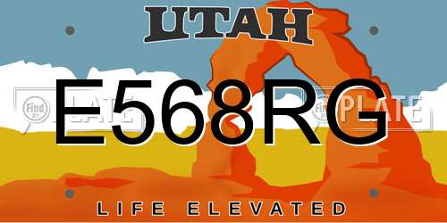 E568RG Utah License Plate