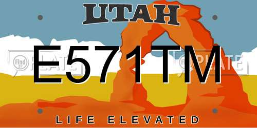 E571TM Utah License Plate