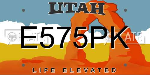 E575PK Utah License Plate