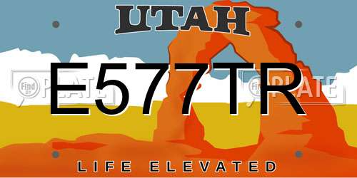 E577TR Utah License Plate