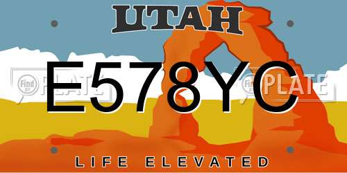 E578YC Utah License Plate