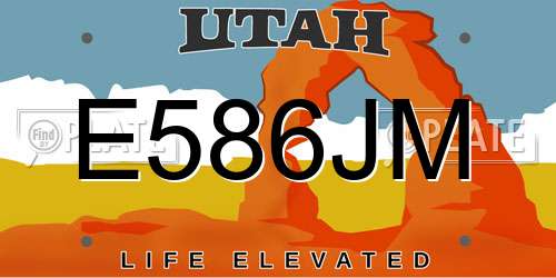 E586JM Utah License Plate