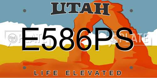 E586PS Utah License Plate