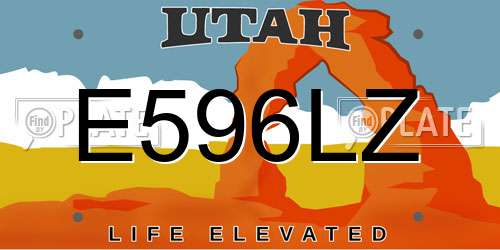 E596LZ Utah License Plate