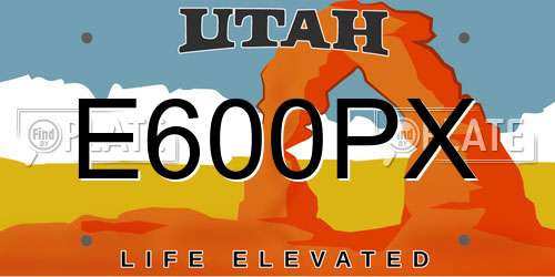 E600PX Utah License Plate