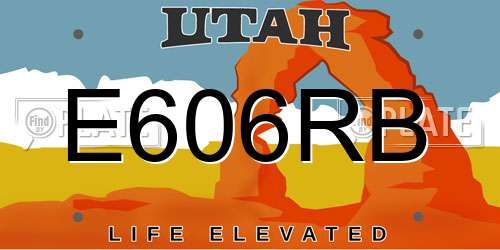 E606RB Utah License Plate