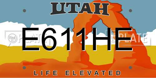 E611HE Utah License Plate
